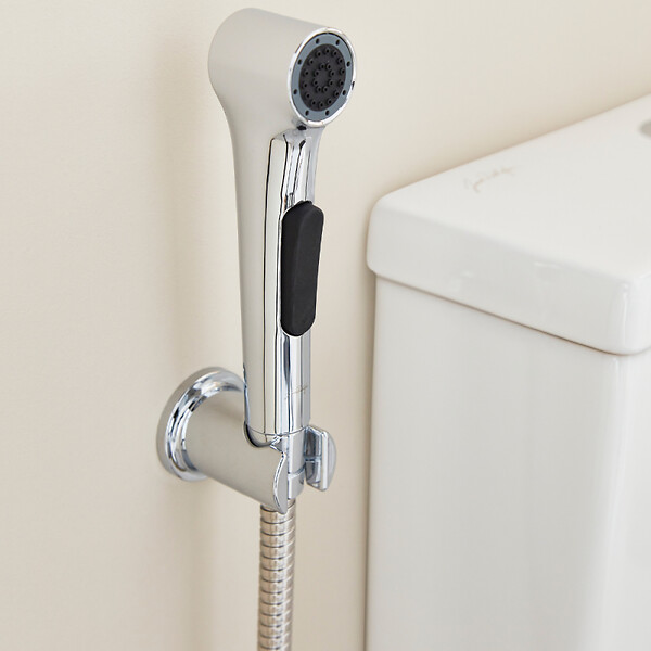 JACOB DELAFON - Douchette WC Elate chromée + support + flexible - large