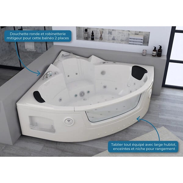 DISTRIBAIN - Baignoire balnéo Maeva 39 jets Whirlpool - large