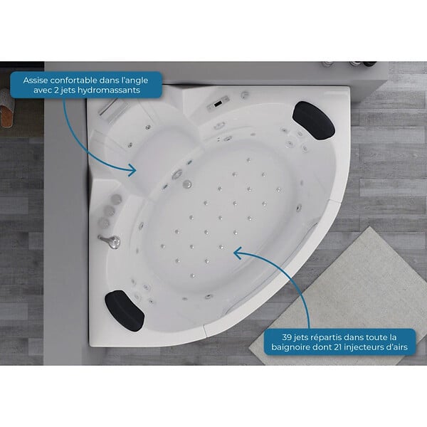 DISTRIBAIN - Baignoire balnéo Maeva 39 jets Whirlpool - large