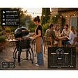 INTEC - Barbecue à charbon de bois Céramique Kamado Noir 2 zones de cuisson Grill & Fumoir Ø56cm - Barbecue mobile + 2 tablettes INTEC - vignette