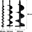 GT GARDEN - Lot de mèches Ø 80 + 150 + 250 mm pour tarière thermique - vignette