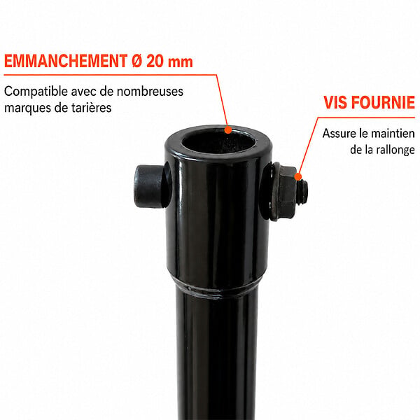 GT GARDEN - Rallonge 60 cm pour tarière thermique - large