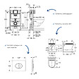 GROHE - Pack WC suspendu sans bride Start Round Ceramic  + Bati support hauteur réduite universel mur-sol + Plaque carré chromé - vignette
