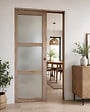 GD MENUISERIES - Porte Coulissante bois Frake Vitrée H204 x L73 cm, Galandage - vignette