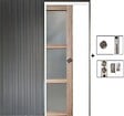 GD MENUISERIES - Porte Coulissante bois Frake Vitrée H204 x L73 cm, Galandage - vignette
