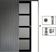 GD MENUISERIES - Porte Coulissante Telia Noir Vitrée H204 x L83 cm, Galandage - vignette