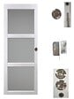 GD MENUISERIES - Porte Coulissante Kenya blanc Vitrée H204 x L73 cm, serrure condamnation - vignette