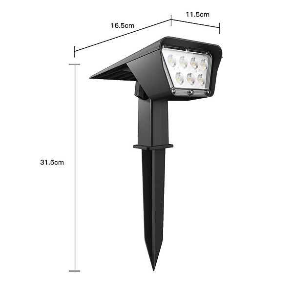 LUMI JARDIN - 2 Spots solaires projecteurs CURTIS 200LM - large