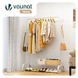 VOUNOT - Portant a Vetements avec etagere Chaussures 8 Crochets Lateraux 110x41x147cm metal Blanc - vignette