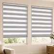 VOUNOT - Lot de 2 Store enrouleur jour nuit double 100x150cm Gris - vignette