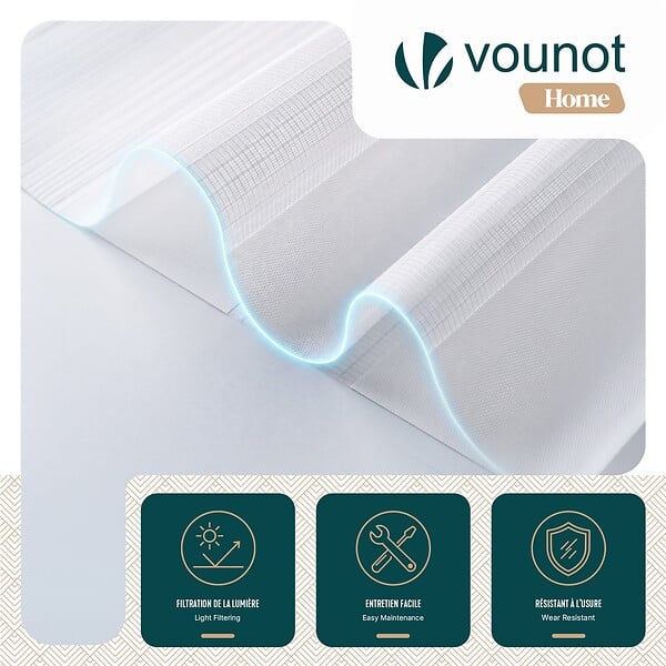 VOUNOT - Store enrouleur jour nuit double 45x150cm Blanc - large