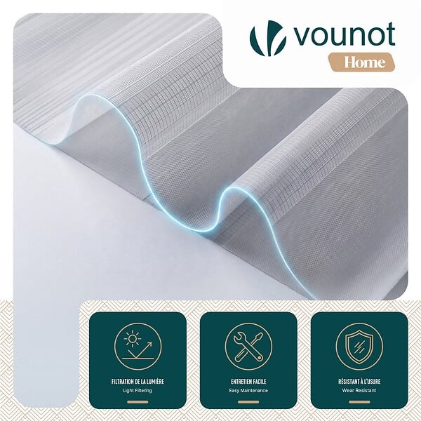 VOUNOT - Lot de 2 Store enrouleur jour nuit double 90x150cm Gris - large