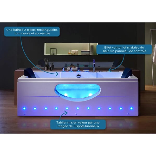 DISTRIBAIN - Baignoire balnéo Twister 32 jets Whirlpool - large