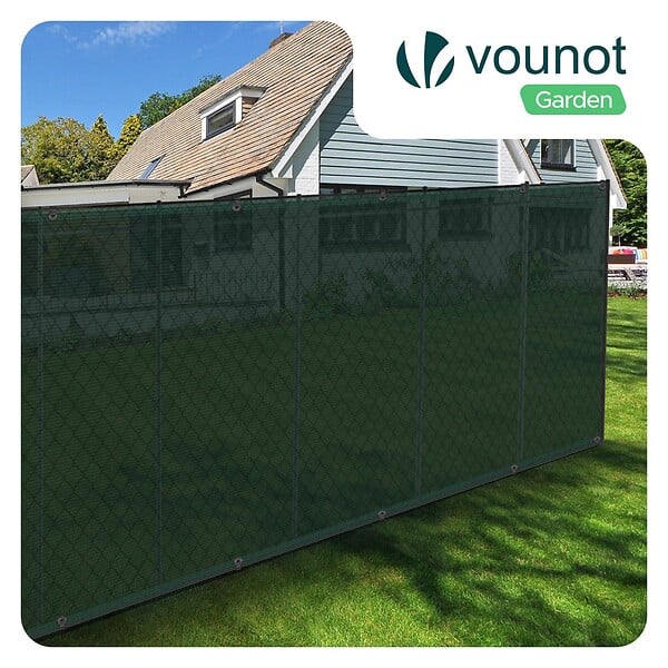 VOUNOT - Brise vue occultant en HDPE 90g/m² 1.8x20m avec attaches de fixation vert - large