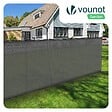 VOUNOT - Brise vue occultant en HDPE 90g/m² 1x10m avec attaches de fixation gris - vignette