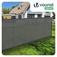 VOUNOT - Brise vue occultant en HDPE 90g/m² 1.5x10m avec attaches de fixation gris - vignette