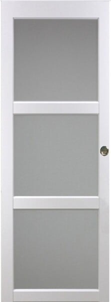 GD MENUISERIES - Porte Coulissante Kenya blanc Vitrée H204 x L93 cm, Coquilles - large