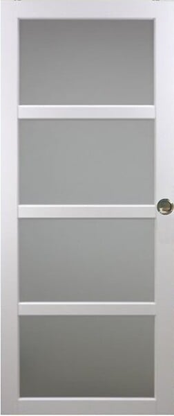 GD MENUISERIES - Porte Coulissante Tana blanc Vitrée H204 x L83 cm, Coquilles - large
