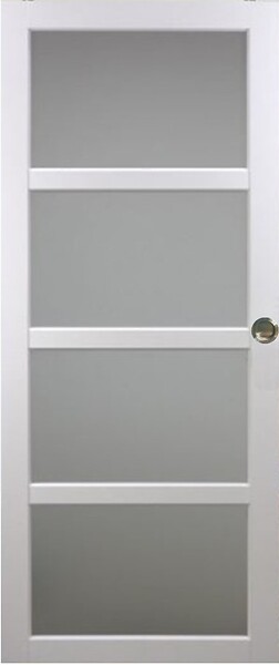 GD MENUISERIES - Porte Coulissante Tana blanc Vitrée H204 x L73 cm, Coquilles - large