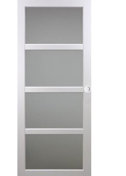 GD MENUISERIES - Porte Coulissante Tana Blanc Vitrée H204 X L63 cm, Coquilles Blanc - large