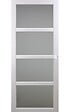 GD MENUISERIES - Porte Coulissante Tana Blanc Vitrée H204 X L93 cm, Coquilles Blanc - vignette
