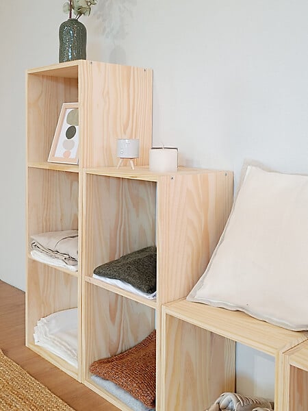 ASTIGARRAGA KIT LINE - Etagere 2 cubes KUBOA en pin massif - large