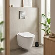 GROHE - Pack WC Bati support autoportant + WC SAT sans bride + Abattant Soft close + Plaque chrome (Autoportant-Infinitio-1) - vignette