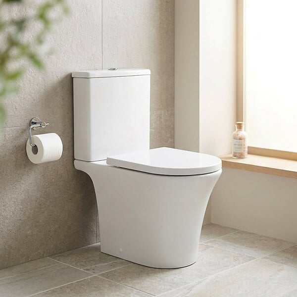 SWISS AQUA TECHNOLOGIES - Swiss Aqua Technologies lot de 4 combi WC à poser sans bride, avec abattant softclose - remplissage par le bas (SATBRE030RREXVP-GVP04) - large