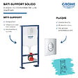 GROHE - Bâti-support WC autoportant Solido avec plaque de commande Skate Air chromée - vignette