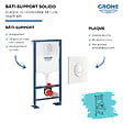 GROHE - Bâti-support WC autoportant Solido avec plaque de commande Skate Air blanche - vignette
