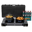 INTEC - Réchaud à Gaz 2 Feux 3800W Allumage Piezo + 8 Cartouches gaz Butane - Cuisinière à gaz Portable Camping Cuisine Extérieure INTEC - vignette