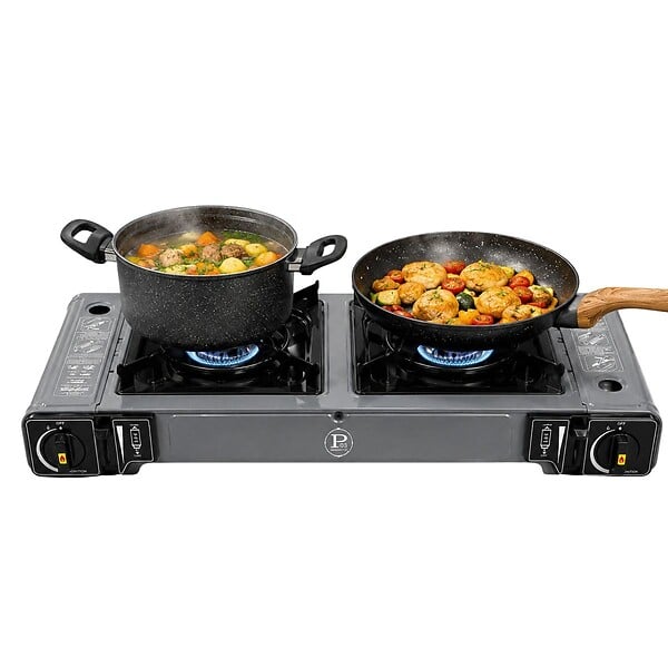INTEC - Réchaud à Gaz 2 Bruleurs 3800W Fonctionne avec Cartouche de gaz Un2037- Plaque de cuisson Portable Camping INTEC - large