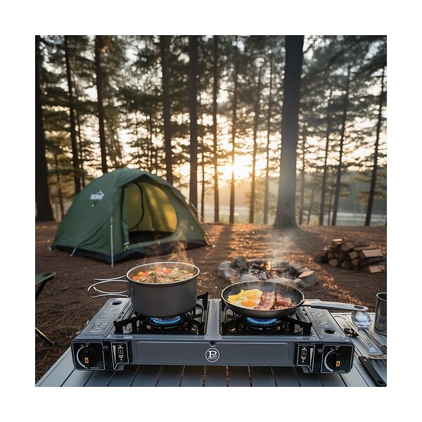 INTEC - Réchaud à Gaz 2 Bruleurs 3800W Fonctionne avec Cartouche de gaz Un2037- Plaque de cuisson Portable Camping INTEC - large