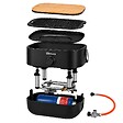 SAHARA - Barbecue à Gaz Portable Compact 2,7kW Grille Fonte Mini Barbecue de Table Noir Kit Planche à Découper Bois 2/4 Personnes Sahara - vignette