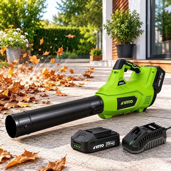 VITO - Souffleur de Feuilles Sans Fil 20V + Batterie 2Ah + Chargeur rapide 2 Vitesses Nettoyage Terrasse Allée Jardin VITO - large