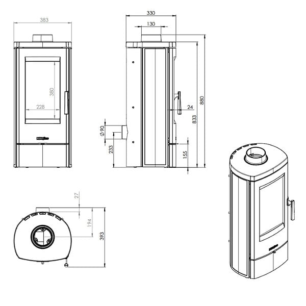 NORDFLAM - Poêles à bois NORDFLAM - SORA 7 kW en Fonte - - large
