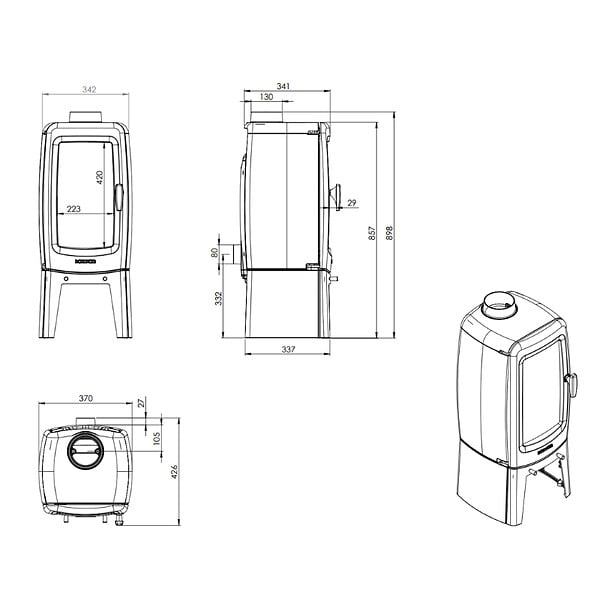 NORDFLAM - Poêle à bois NORDFLAM - KATANIA 6 kW en Fonte - - large