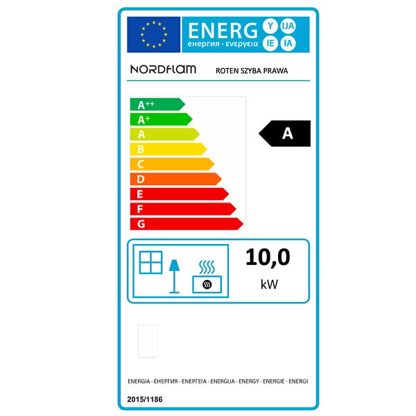 NORDFLAM - Insert à bois NORDFLAM - ROTEN 10 kW vitre d'angle droit - - large