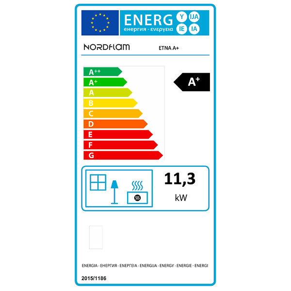 NORDFLAM - Insert à bois NORDFLAM - ETNA A+ 11 kW en Fonte - - large