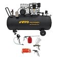 VITO - Compresseur d'air 300L 10Bar 4kW 500L/min + 5 Outils pneumatiques Kit Complet Gonflage Soufflage Peinture Garage Atelier VITO - vignette