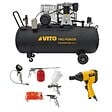 VITO - Compresseur d'air 300L 10Bar 500L/min + Clé à choc pneumatique 310Nm + Outils de Gonflage Soufflage Peinture Garage Atelier VITO - vignette