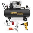 VITO - Compresseur d'air 200L 10Bar 400L/min + Clé à choc pneumatique 310Nm + Outils de Gonflage Soufflage Peinture Garage Atelier VITO - vignette