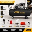 VITO - Compresseur d'air 200L 10Bar 3kW 400L/min + 5 Outils pneumatiques Kit Complet Gonflage Soufflage Peinture Garage Atelier VITO - vignette