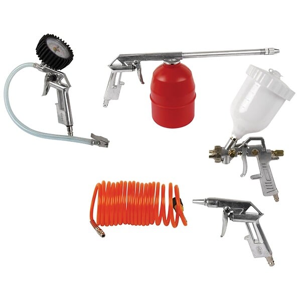 VITO - Compresseur d'air 200L 10Bar 3kW 400L/min + 5 Outils pneumatiques Kit Complet Gonflage Soufflage Peinture Garage Atelier VITO - large