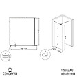 SWISS AQUA TECHNOLOGIES - Walk-in 110x200cm paroi en verre Crystal Glass®  8 mm anticalcaire, avec bras et profilés chrome brillant (SATBWI110PR) - vignette