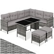 TECTAKE - Canapé de jardin BARLETTA modulable gris/beige - vignette