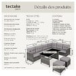 TECTAKE - Canapé de jardin BARLETTA modulable gris/beige - vignette