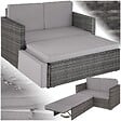 TECTAKE - Canapé de jardin modulable en résine tressée gris coussins amovibles hydrofuges - vignette