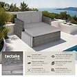 TECTAKE - Canapé de jardin modulable en résine tressée gris coussins amovibles hydrofuges - vignette