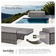 TECTAKE - Canapé de jardin modulable en résine tressée gris coussins amovibles hydrofuges - vignette